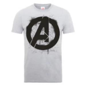 Marvel Avengers Assemble Logo Stencil T-Shirt - Grey - L