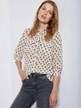Mint Velvet Hattie Print Blouse - Neutral