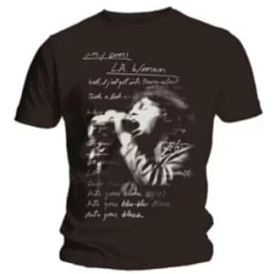 The Doors LA Woman Lyrics Mens Black T Shirt: Large