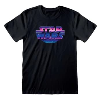 Star Wars - 80s Logo Unisex Large T-Shirt - Black