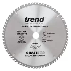 Trend CRAFTPRO Wood Cutting Saw Blade 300mm 72T 30mm