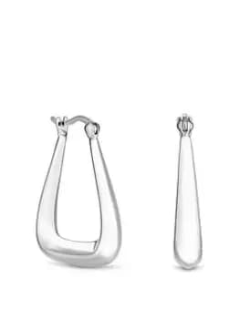 Simply Silver Sterling Silver 925 Triangle Hoop Earrings, Silver, Women