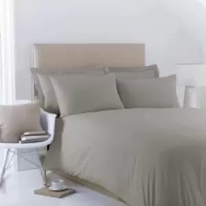 Poetry Plain Dye 144 Thread Count Combed Yarns Dark Grey Single Duvet Cover Set - Grey - Charlotte Thomas