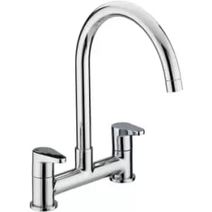 Quest Bridge Kitchen Sink Mixer Tap Pillar Mounted - Chrome - Bristan