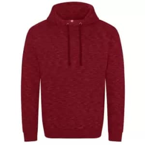 AWDis Mens Cosmic Blend Hoodie (Extra Small) (Red/Black)