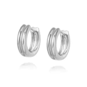 Daisy London Jewellery 925 Sterling Silver Meryl Huggie Hoop Earrings Sterling Silver