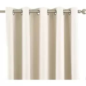 Riva Home Eclipse Blackout Eyelet Curtains (66 x 72" (168 x 183cm)) (Ivory) - Ivory