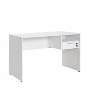 Concept Home Office Desk with Lockable Drawer, white
