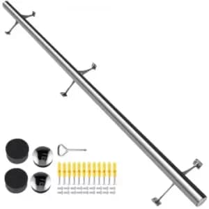 VEVOR Bar Foot Rail Kit 5FT Bar Mount Foot Rail Kit 2" OD Bar Foot Rail Brushed Stainless Steel Tubing Bar Foot Rail Tubing Kit Bar Foot Rest with 2 C