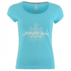 Team Newcastle United Crest Print T Shirt Ladies - Sky