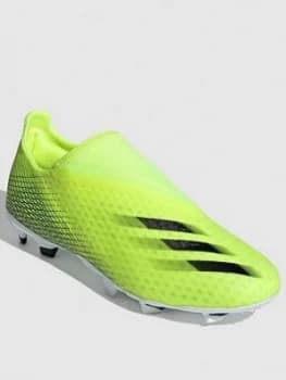 adidas X Laceless Ghosted.3 Firm Ground Football Boots - Black, Yellow, Size 11, Men