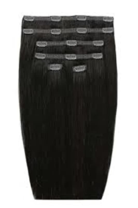 Beauty Works Double Hair Set Clip-In Extensions 22" 100% Remy Hair - 220 grams, Natural Black 1A, Women