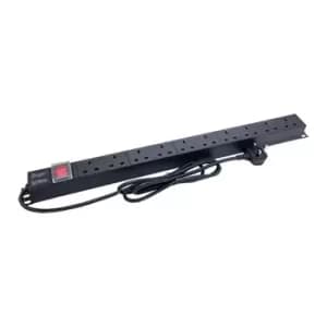Powercool 1U PDU Vertical Type 10Way 1.8m, UK Plug