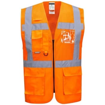 C496ORRS - sz S Madrid Executive Mesh Vest - Orange - Portwest