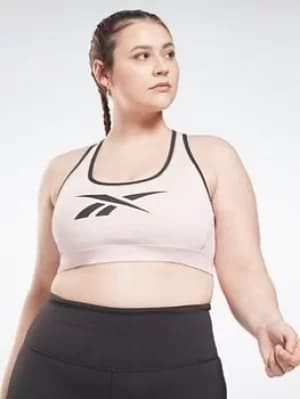 Reebok Lux Racer Medium-impact Sports Bra (plus Size), Black, Size 2X, Women