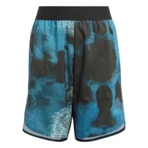 adidas AEROREADY HIIT Training Shorts Kids - White / Almost Blue / Pulse Bl