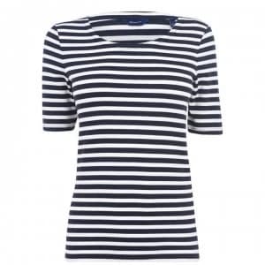 Gant Stripe T Shirt - 443 Eve Blue