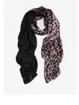 Mint Velvet Amber Animal Print Dip Dye Scarf - Multi