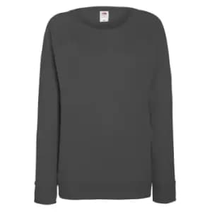 Fruit OF The Loom Ladies Fitted Lightweight Raglan Sweatshirt (240 GSM) (2XL) (Light Graphite)