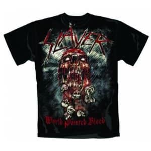 Slayer - World Painted Blood Skull Mens Medium T-Shirt - Black