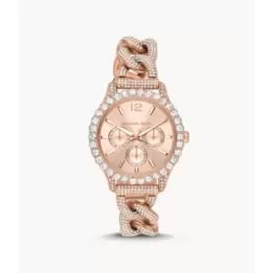 Michael Kors Womens Layton Multifunction Rose Gold-Tone Stainless Steel Watch - Rose Gold