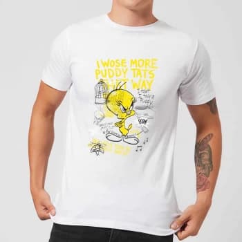 Looney Tunes Tweety Pie More Puddy Tats Mens T-Shirt - White - 4XL