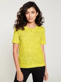 Whistles Clouded Leopard Print Rosa Tee - Yellow/Multi