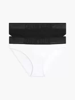 Calvin Klein Girls 2 Pack Bikini Brief - Black/White, Size Age: 12-14 Years, Women