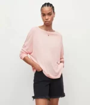 AllSaints Womens Francesco Rita Ramskull T-Shirt, Rosewater Pink, Size: M