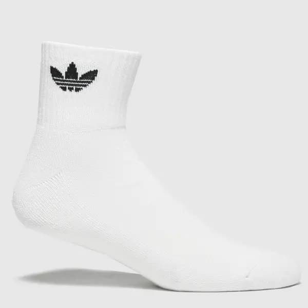 adidas white & Black originals ankle sock 3 pack White/Black UK 11-12.5