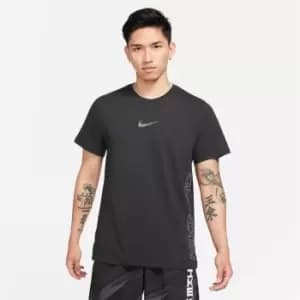 Nike Pro Dri-FIT Burnout Short-Sleeve T Shirt Mens - Black