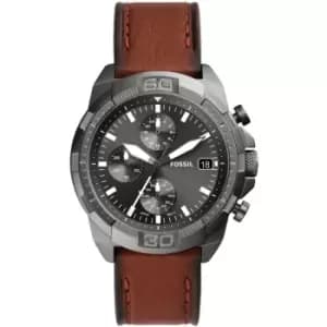 Mens Fossil Bronson Chronograph Brown Eco Leather Watch