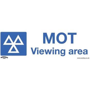 SS50P10 Warning Safety Sign - MOT Viewing Area - Rigid Plastic - Pack of 10 - Sealey