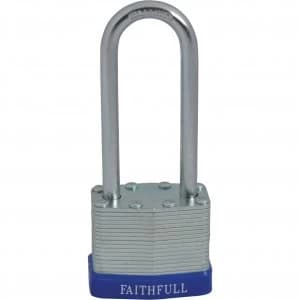 Faithfull Laminated Steel Padlock 40mm Extra Long