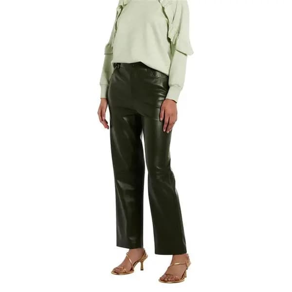 Ted Baker Plaider PU Trousers - Green 8
