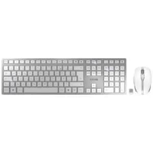 CHERRY JD-9100BE-1 Wireless, Radio Keyboard and mouse set Belgian, AZERTY White