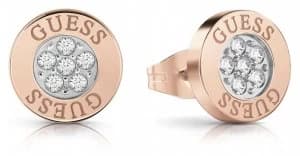 Guess Love Knot Crystal Button Earrings Rose Gold Jewellery