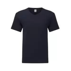 Fruit Of The Loom Mens Iconic 150 V Neck T-Shirt (3XL) (Dark Navy)