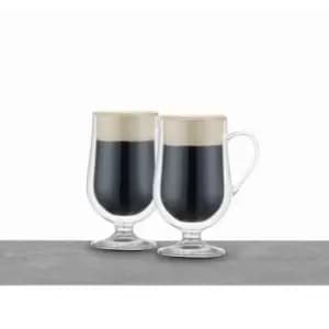 Set of 2 La Cafetiere Double Walled Irish Coffee Glasses Clear