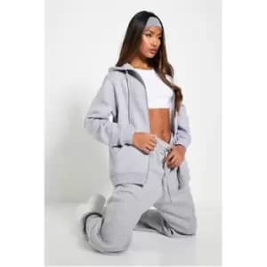 I Saw It First Oversized Zip Through Hoodie with Pockets - Grey