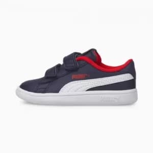 PUMA Smash V2 Kids Trainers, Peacoat/White Size 6 Shoes