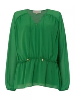 Michael Kors Lacing yoke top Green