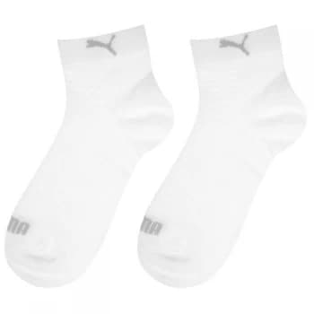 Puma 2 Pack Quarter Socks - White