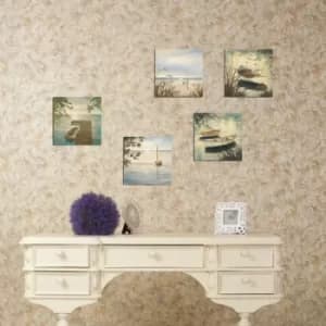 UTB122 Green Blue Brown Decorative MDF Painting (5 Pieces)