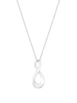 Simply Silver Sterling Silver 925 Polished Chunky Infinity Pendant Necklace, Silver, Women