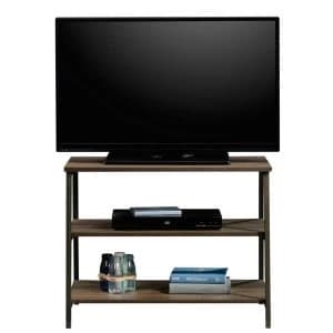 Teknik Industrial Style TV Stand with Trestle Shelf - Smoked Oak
