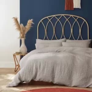 Pineapple Elephant Caspian 100% Cotton Waffle Stone Duvet Cover and Pillowcase Set Grey