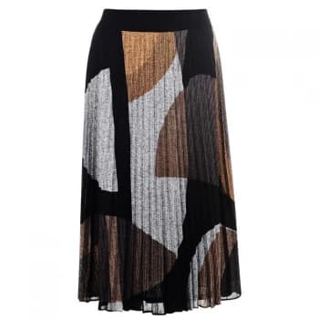 DKNY Pleated Skirt - NEW CAMEL MULTI
