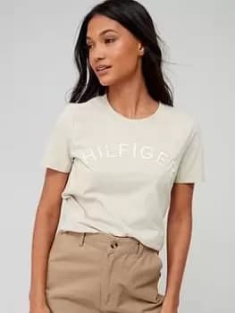 Tommy Hilfiger Varsity Crew -Neck - Beige, Beige, Size L, Women