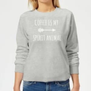 Coffee is my Spirit Animal Womens Sweatshirt - Grey - 3XL